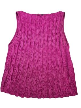 Zara Textured Sleeveless Tank Top - Fuchsia Size Small